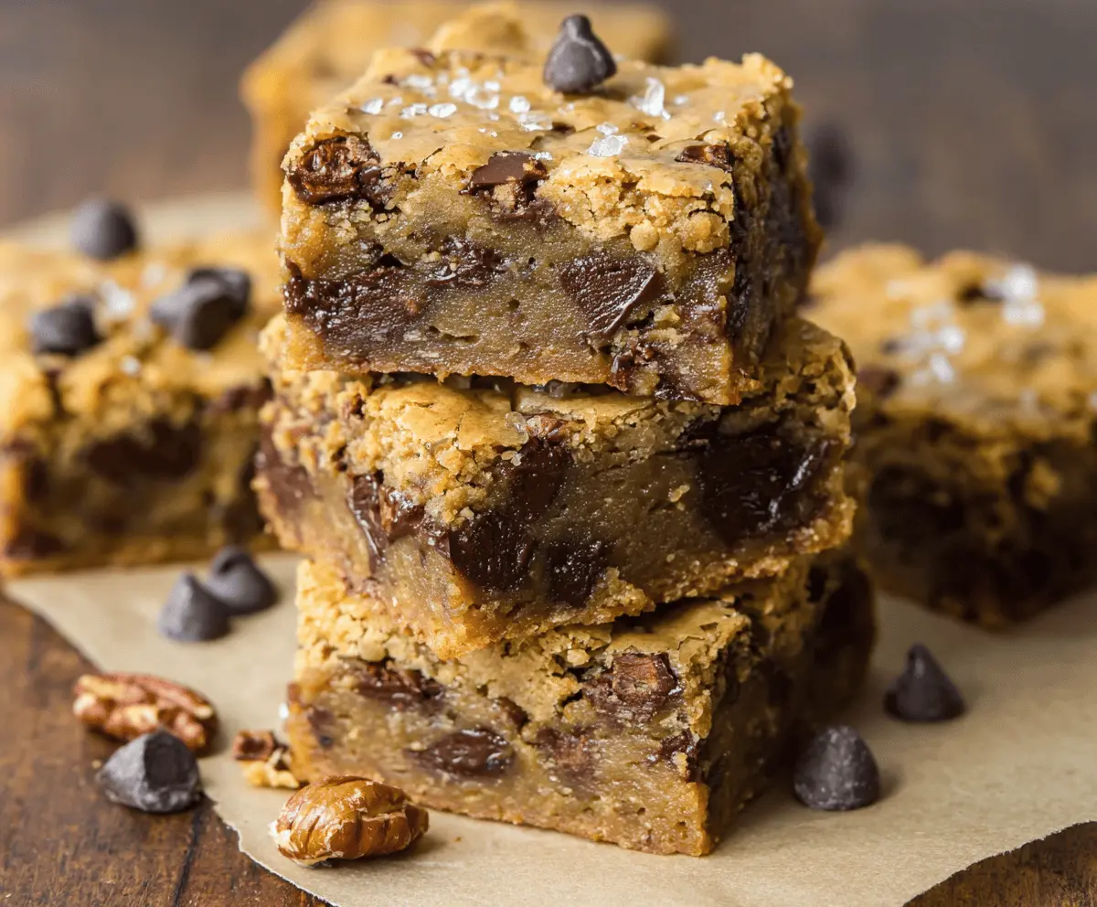 Hour Chocolate Chip Pecan Blondies: Sweet & Chewy